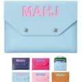 PU Leather Mahjong Rule Card Storage Pouch Game Card Holder with Snap Button Variants - 21*14cm / Blue