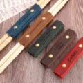 Customized PU leather drumstick holder sleeve with metal snaps, perfect drummer music gift. - Blue