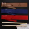 Laser engraved PU leather drum stick bag storage holder set for percussion instrument - Red