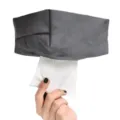 Scatola di fazzoletti magnetica per auto, custodia appendibile in tessuto grigio scuro per visiera. - Grigio