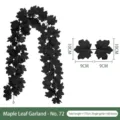 175cm Artificial black maple leaf garland vine for Halloween and autumn home decor - Dark Halloween (No. 72) / 175cm
