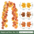 Artificial autumn maple leaf garland 175cm length for home and party wall decor - Brown Orange Mix (No. 132) / 175cm