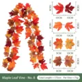 Vivid artificial maple leaf vine 175cm length for autumn and holiday home decor - Dark Autumn Gradient (No. 8) / 175cm