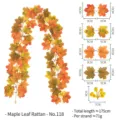 Artificial maple leaf garland 175cm for autumn and holiday wall hanging decoration - Berries Autumn Color (No. 118) / 175cm