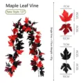 Artificial red and black maple leaf vine for Halloween and Christmas decor, 175cm - Red and Black (No. 127) / 175cm