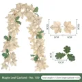175cm artificial autumn maple leaf vine with yellow and green leaves for wall decor - Artificial Maple Leaf Vine (No. 109) / 175cm