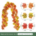 Artificial autumn maple leaf garland vine 175cm for Halloween and Thanksgiving decor - Maple Leaf Garland (No. 93) / 175cm / Orange Yellow Brown Gradient