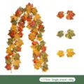 175cm artificial autumn maple leaf garland with realistic orange and yellow foliage for decor - Maple Leaf Garland (No. 36) / 175cm / Multicolor Autumn Gradient