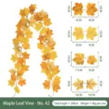 Artificial autumn maple leaf vine garland, 200cm length, vibrant yellow foliage decoration - Maple Leaf Garland (No. 42) / 200cm / Yellow-Orange Gradient