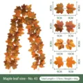 Autumn artificial maple leaf garland, 175cm long for Halloween and Christmas decor - Maple Leaf Garland (No. 43) / 175cm / Orange-Red-Yellow Gradient