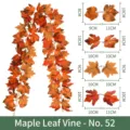 Vibrant 175cm artificial autumn maple leaf garland for Halloween and fall home decor - Orange-Red Maple Leaf Style (No. 52) / 175cm