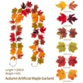 Autumn artificial maple leaf garland 200cm long for Halloween and Christmas decor - 200cm / Six-Color Mixed Style (222)