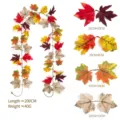 200cm Autumn artificial maple leaf garland for Thanksgiving and Halloween wall decoration - 200cm / Four-Color Gradient (226)