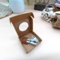 Japanese style mini household scissors with portable leather case embroidery thread cutter detail - Tan