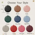Round PU leather bag charm pet memorial keychain with multiple gorgeous color options. - Round Style / Round Black