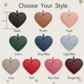 PU leather heart bag charm in multi colors, stylish keychain accessory for women daily wear. - Heart Style / Heart Black