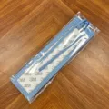 Light blue PU leather self-adhesive cross-stitch bookmark holder with strap variant. - Blue