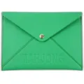 Green PU leather mahjong storage bag envelope portable large capacity accessory holder. - 22cm*16cm / Green