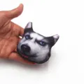 Cute 3D Husky Dog Plush Brooch Badge, Soft Animal Head Clothing Accessory Variant Style New - Black Dog