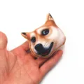 Cute 3D Doge Shiba Inu plush head brooch badge, funny cartoon animal clothing accessory. - Yellow Dog