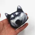 Cute 3D Husky Dog Head Plush Brooch Badge Animal Clothing Accessory For Fashion! - Angry Husky