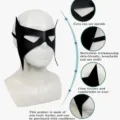 Black PU leather superhero mask Halloween costume party eye mask comfortable and breathable. - Style 2 / Black
