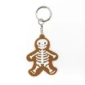 Leuke Halloween skeleton peperkoek man sleutelhanger PU leer cartoon tas hanger gift - Lichtbruin