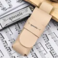 Portable PU leather harmonica case custom protective pouch for single harmonica storage - No Logo / 1 Piece / Off White