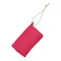 Mini draagbare PU lederen zakdoek etui ophangbaar effen kleur helder roze handig tasje - Rozerood