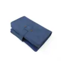Custodia blu in pelle PU per caricabatterie digitale 3C da viaggio e borsa power bank. - Blu