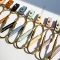 Leather Brass Carabiner Keychain Retro Multi-color Key Ring Holder For Your Car Keys - Light Green