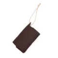 Mini bolsa de pañuelos de cuero PU colgante, soporte de pañuelos marrón oscuro portátil diario. - Café