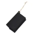Mini estuche para pañuelos colgante de cuero PU negro, bolsa de almacenamiento portátil. - Negro