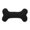 Black cotton bone shaped dog toy, durable squeaky pet chew toy for daily interactive play. - Black