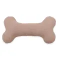 Cotton plush pet dog toy bone shaped durable chew toy for puppies and dogs interactive play - Apricot