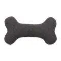 Durable cotton bone-shaped dog toy, textured grey pet chew toy for interactive play. - Gray