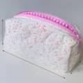 Blumen Kosmetiktasche mit Spitzenborte und Schleife süsse Aufbewahrung Tasche für Make-up Alltag - Design Nr. 1