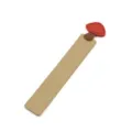 Cute mushroom shape leather bookmark pu leather reading page marker for book lovers detail view. - Apricot