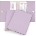 Minimalist PU leather mahjong card storage pouch with magnetic buckle and rule cards. - Purple
