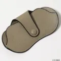 PU leather glasses case portable sunglasses pouch minimalist grey protective travel sleeve close-up - Coffee