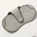 Grey PU leather glasses case with snap button closure, portable travel sunglasses storage pouch. - Gray