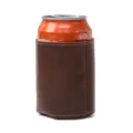 Custodia per lattina in pelle PU marrone portabibite isolante per birra e bibite - Marrone