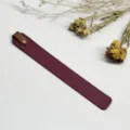 Marqueur de page bordeaux en cuir PU avec bouton pression, joli accessoire lecture - Rouge Vin et Brun Foncé