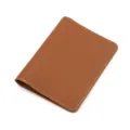 PU leather passport holder travel wallet cover with white stitching details, durable card organizer. - Brown