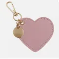 Rosa Herz Leder Schlüsselanhänger Tasche Anhänger süßer Ring für Autoschlüssel Handtasche - 62*68mm / Rosa