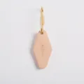 PU Leather Diamond Keychain Peach Key Fob with Gold Ring Aloha Design for Car Keys - Apricot