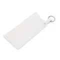 White PU leather glasses pouch with spring ring portable sunglasses storage bag sleeve case - White
