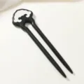 Neo-Chinese ruyi pattern sandalwood hair stick elegant black wooden hair pin for women daily wear - Ruyi Pattern Acetate Inlaid Ebon Wood Hair Stick