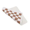 Portable foldable PU leather chess board in brown and white checkered design for gaming - Brown and White / 42*42cm