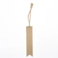 Khaki PU leather tassel bookmark, elegant page marker with strap for books and notebooks. - Regular / Apricot
